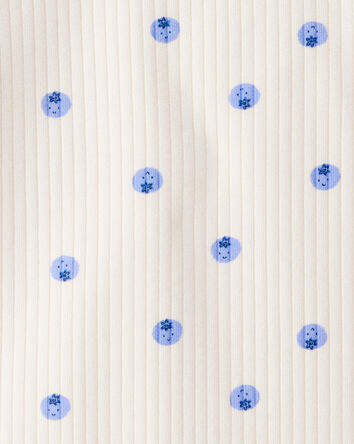 Bébé fille - Cache-couche à manches longues en coton avec imprimé de bleuets – Blanc, 