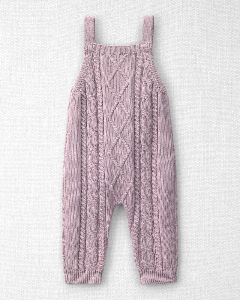 B&eacute;b&eacute; fille - Salopette en coton biologique &agrave; tricot torsad&eacute;, image 3 sur 5 diapositives