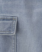 Toddler Boy Denim Cargo Joggers - Light Wash, image 4 of 5 slides