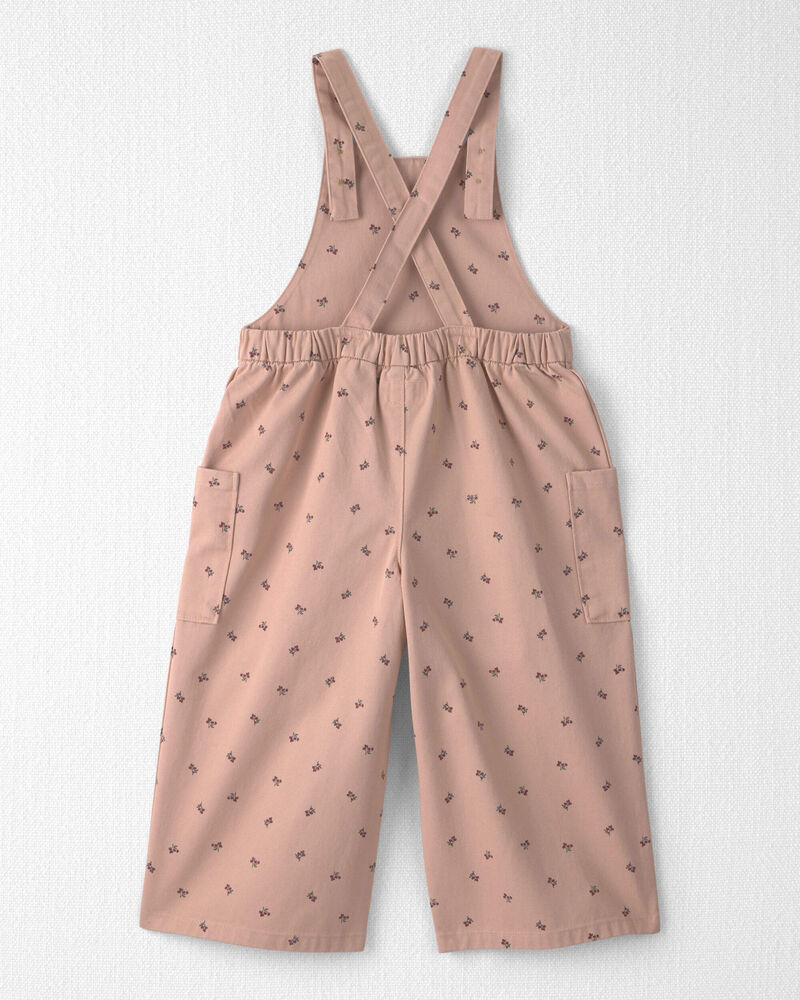 Toddler Girl Organic Cotton Twill Wide Leg Overalls, image 2 of 5 slides
