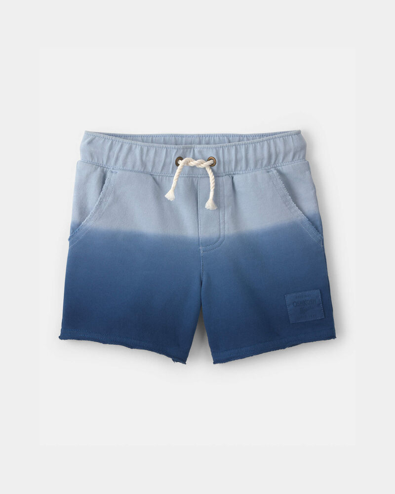 B&eacute;b&eacute; gar&ccedil;on - Short en jersey bouclette &agrave; cordon de serrage &agrave; effet ombr&eacute; - Bleu, image 1 sur 3 diapositives