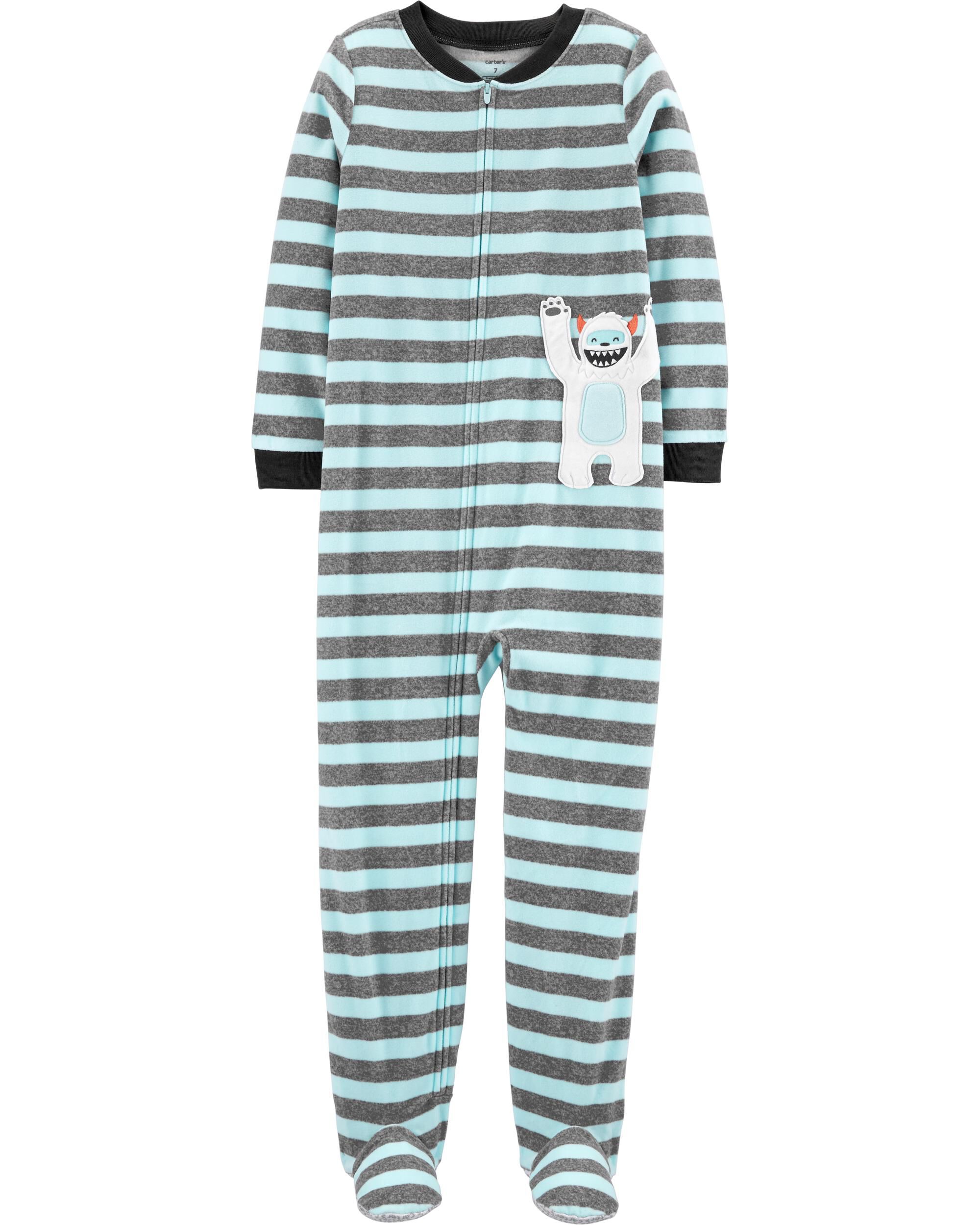 Carters Little Boys 1 Piece Abominable Snowman Fleece Size 4T Turquoise