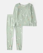 Toddler Bunny PurelySoft 2-Piece Pyjama Set - Green, image 1 of 7 slides