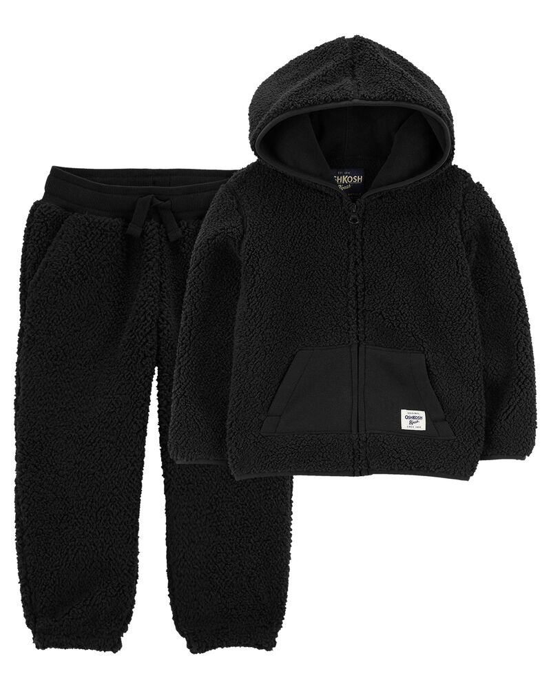 Black Toddler 2Piece Pullover and Joggers Set