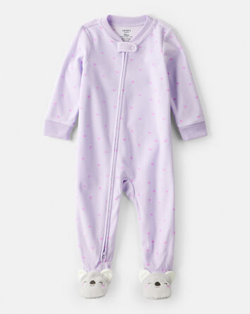 Toddler Girl Koala Loose Fit 1-Piece Pyjamas - Purple, 