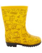 Toddler Construction Print Rain Boots, image 2 of 7 slides