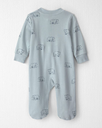 B&eacute;b&eacute; - Grenouill&egrave;re en coton biologique &agrave; motif Oursons bleus , 