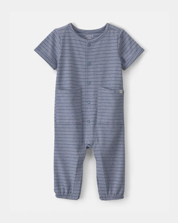 B&eacute;b&eacute; gar&ccedil;on - Combinaison &agrave; rayures - Bleu, 