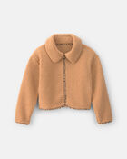 Filles - Manteau en molleton teddy &agrave; motif l&eacute;opard &ndash; Brun, image 1 sur 2 diapositives