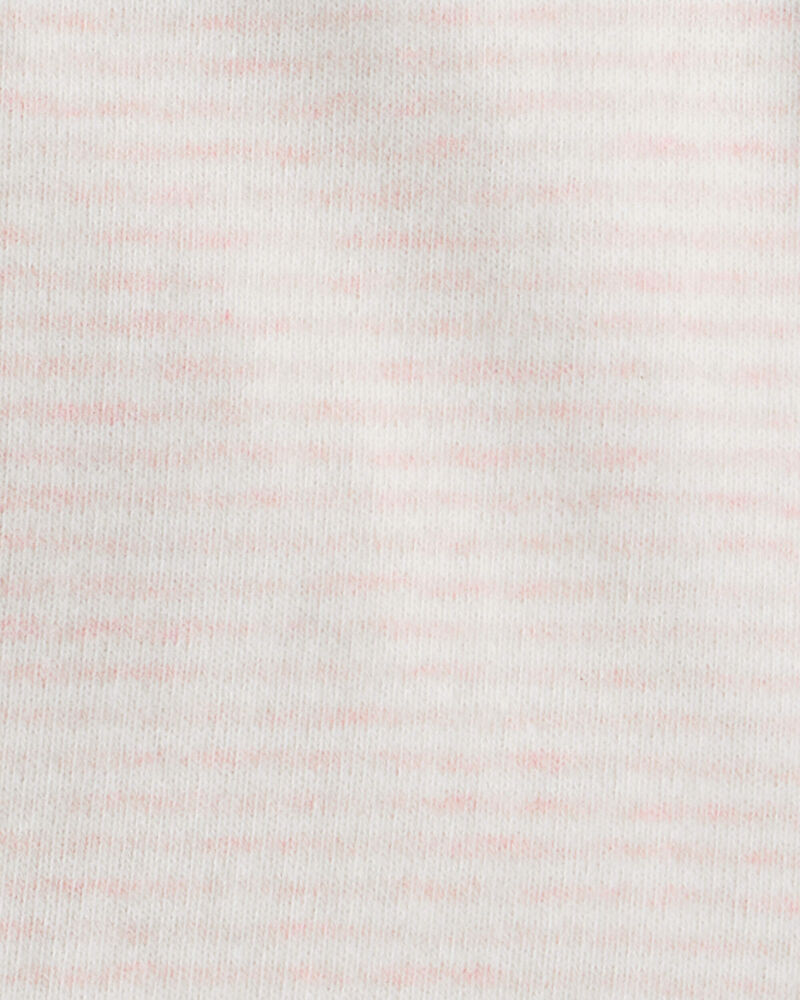 Baby Girl Striped Flutter-Sleeve Long-Sleeve Top - Pink/Cream, image 3 of 4 slides