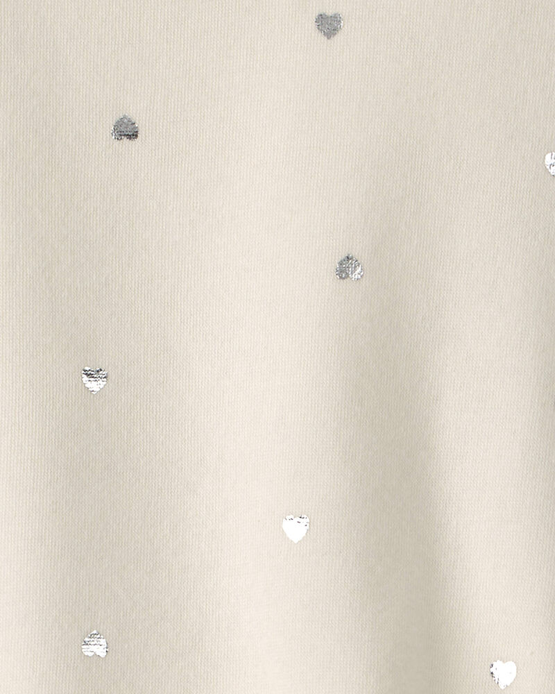 Girls Heart Fleece Pullover Sweatshirt - Cream, image 2 of 3 slides