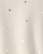 Girls Heart Fleece Pullover Sweatshirt - Cream, image 2 of 3 slides