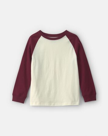 Gar&ccedil;ons - T-shirt manches longues aux couleurs contrast&eacute;es &ndash; Cr&egrave;me/Bourgogne, 