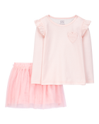 Baby 2-Piece Striped Jersey Tee & Tulle Tutu Skirt Set, image 1 of 4 slides