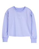Kid Butterfly-Print French Terry Pullover - Purple, image 1 of 5 slides