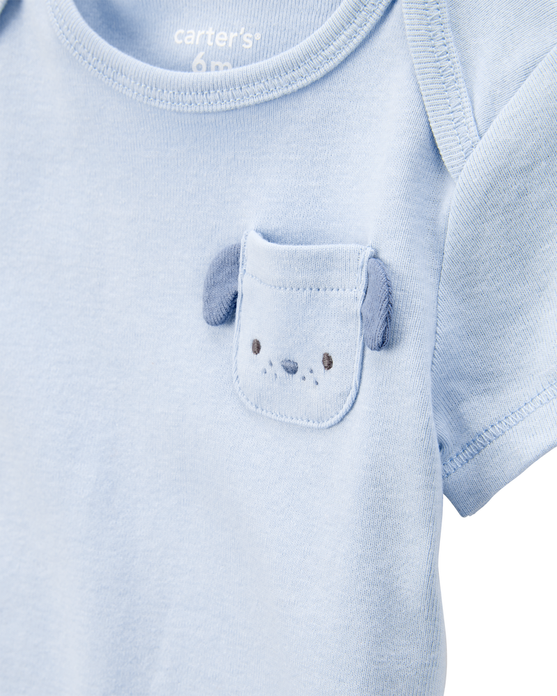 Baby Boy 5-Pack Dog Short-Sleeve Cotton Bodysuits, image 2 of 8 slides