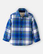 Toddler Boy Plaid Shera Lined Fashion Jacket - Blue, image 1 of 3 slides
