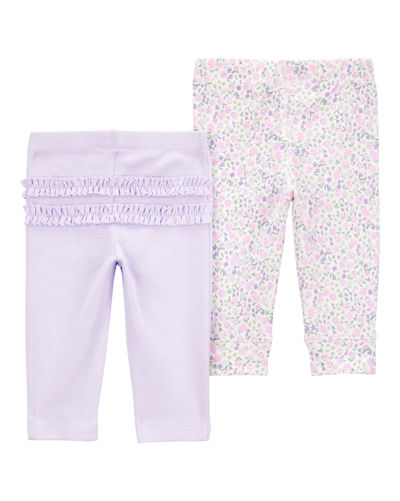 Bébé Emballage de 2 pantalons à fleurs, image 2 sur 5 diapositives
