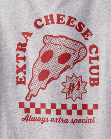 Garçons - T-shirt graphique à manches longues Pizza - Gris, 