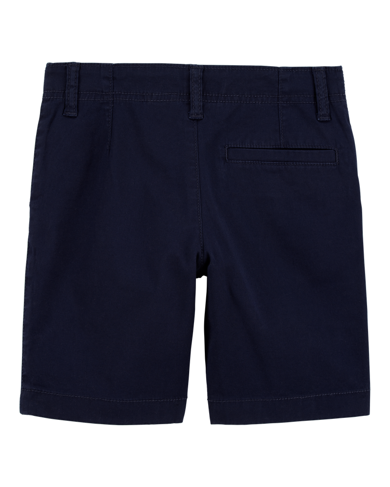 Kid Stretch Chino Uniform Shorts - Navy, image 2 of 4 slides