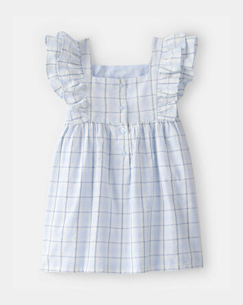 Toddler Girl Ruffle-Sleeve Plaid Dress - Blue, 