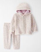Baby 2-Piece Cardigan & Pants Set Made with Organic Cotton in Botanic Muse Print, image 1 of 4 slides