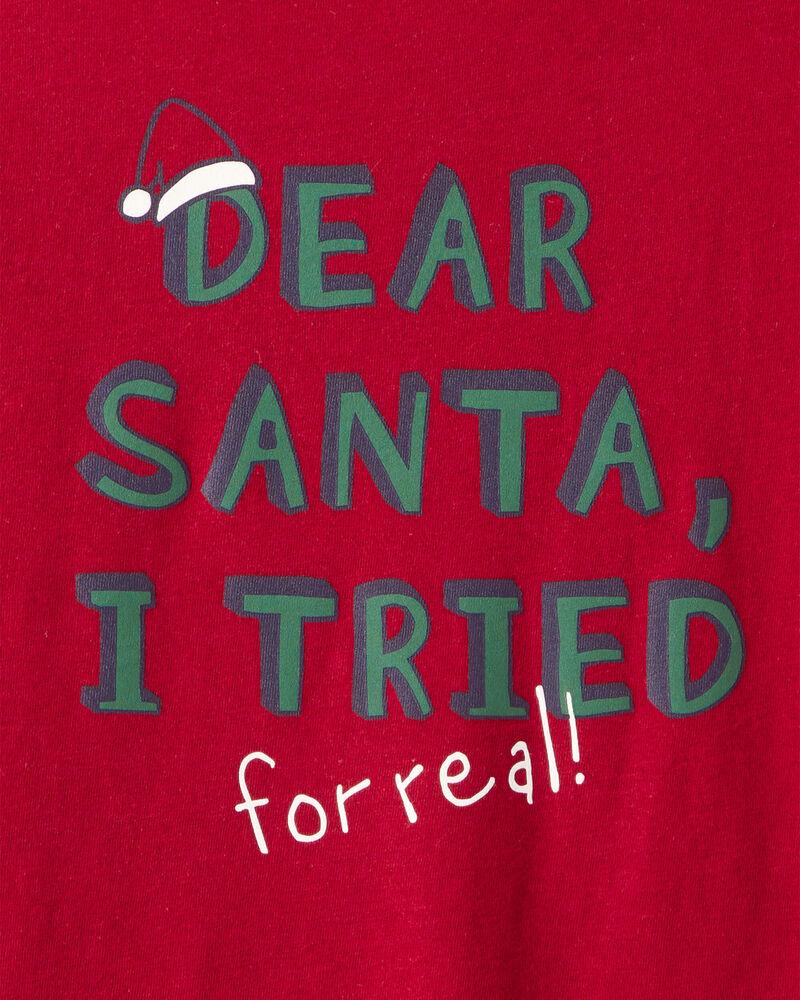 Kid Christmas Santa Long-Sleeve Graphic Tee - Red, image 2 of 3 slides