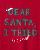 Kid Christmas Santa Long-Sleeve Graphic Tee - Red, image 2 of 3 slides