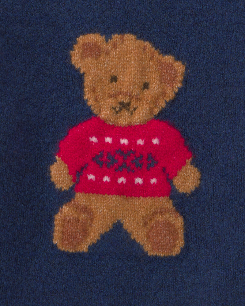 B&eacute;b&eacute; gar&ccedil;on - Chandail tricot &agrave; motif ourson - Bleu marine, image 2 sur 2 diapositives