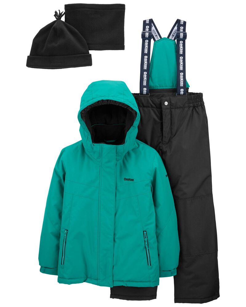 Kid 2-Piece Snowsuit With Bonus Hat And Neck Warmer, image 1 of 3 slides