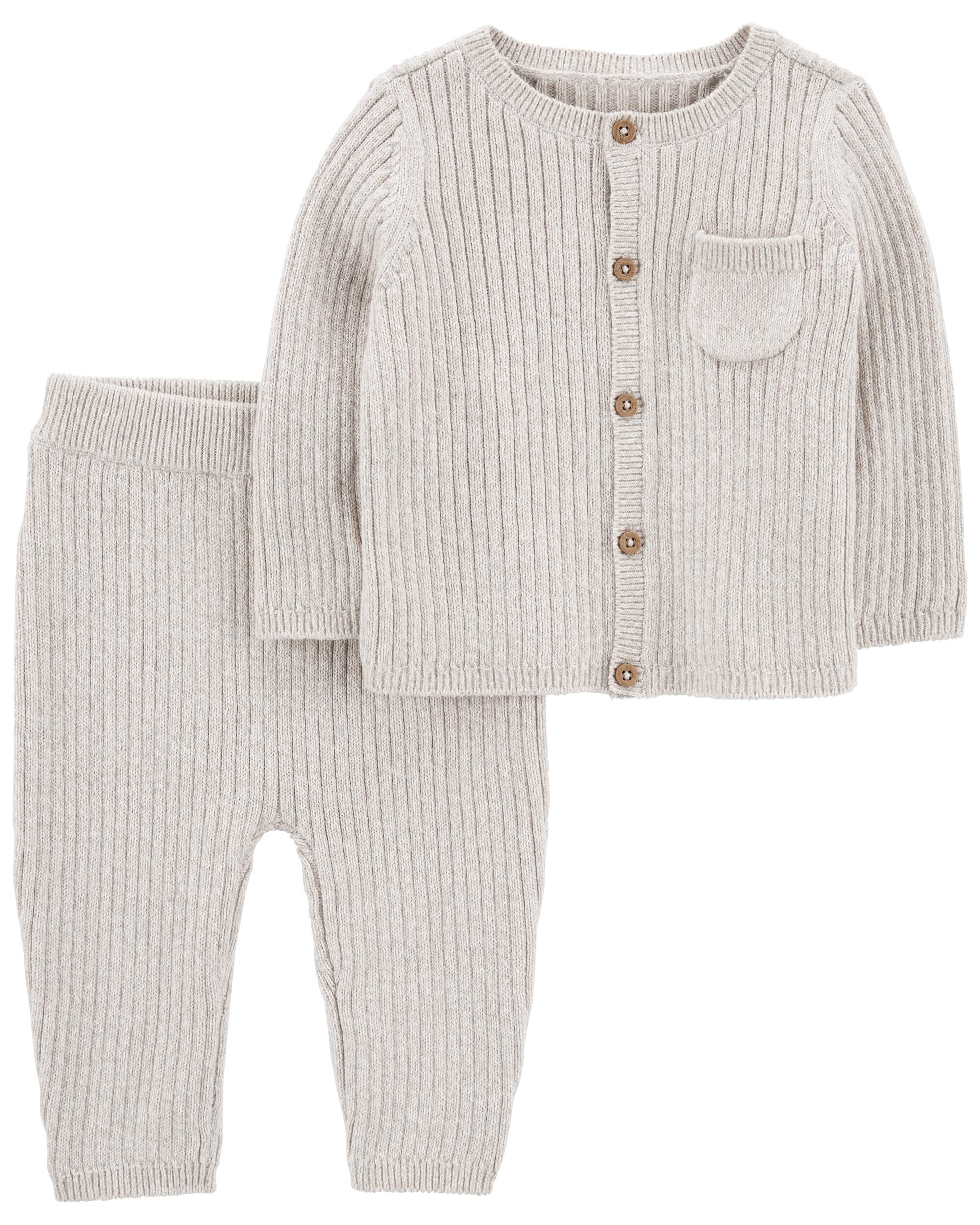 2 Piece Cardigan Sweater Pant Set