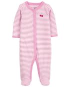 Baby Cherry Snap-Up Terry Sleeper Pyjamas, image 1 of 3 slides
