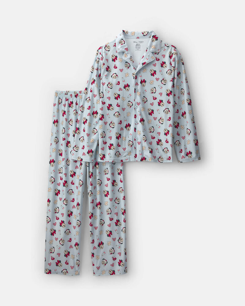 Adultes Pyjama ample 2 pi&egrave;ces en molleton &agrave; motif Disney Mickey Mouse de No&euml;l &ndash; Bleu, image 1 sur 3 diapositives
