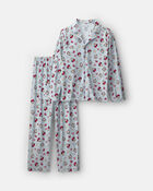 Adultes Pyjama ample 2 pi&egrave;ces en molleton &agrave; motif Disney Mickey Mouse de No&euml;l &ndash; Bleu, image 1 sur 3 diapositives