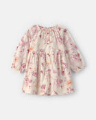 Baby Girl Floral Long-Sleeve Dress - White/Pink, image 1 of 5 slides