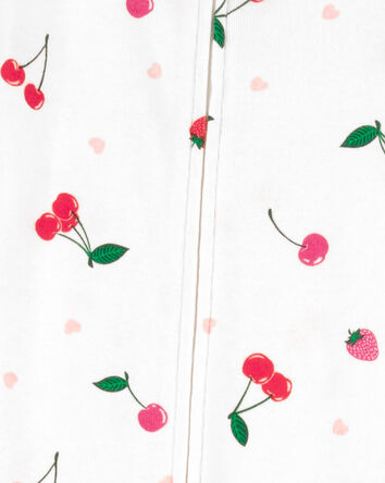 1-Piece Cherry Print 100% Snug Fit Cotton Footless Pyjamas, 