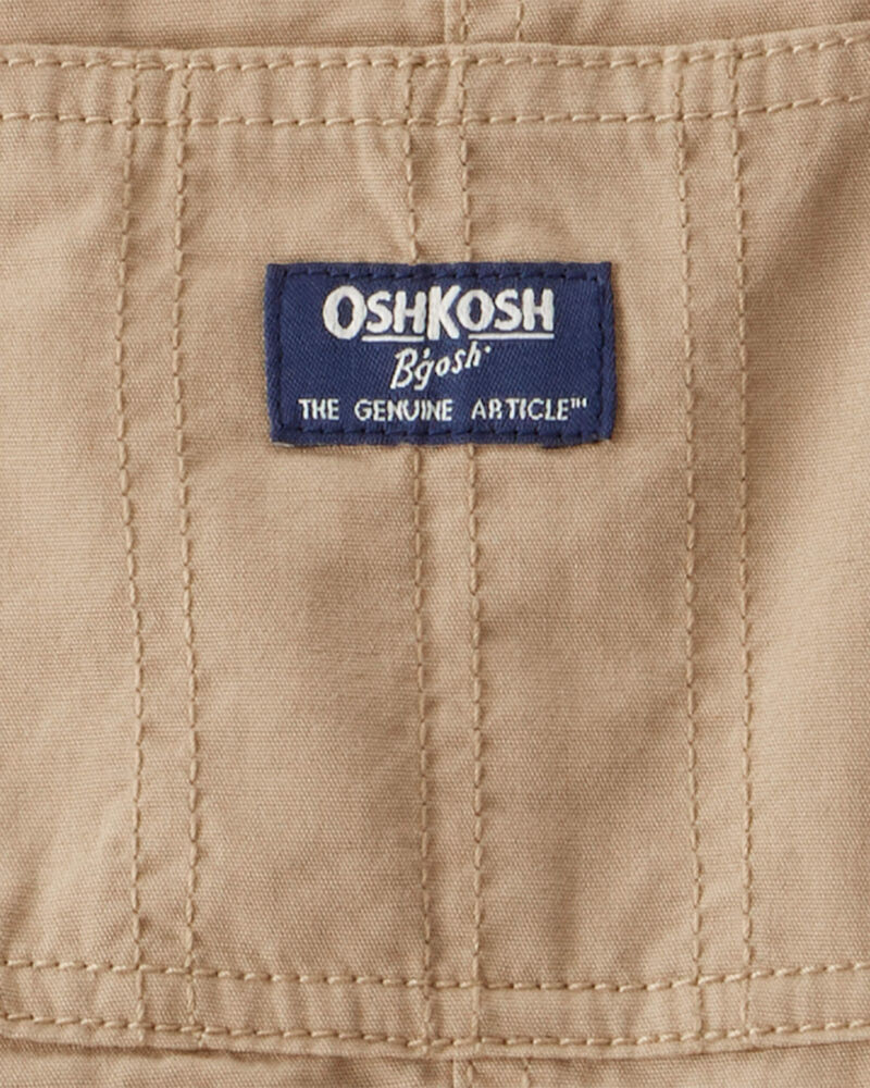 Toddler Lightweight Canvas Overalls - Khaki, image 3 of 4 slides