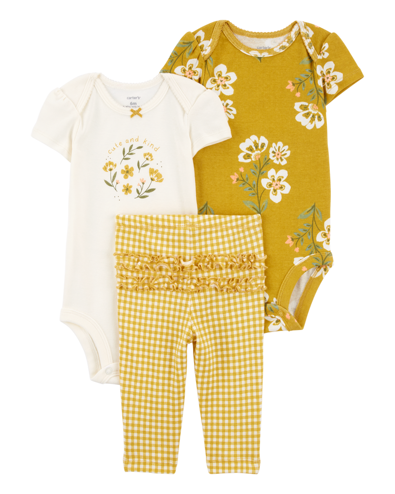 Baby Girl 3-Piece Floral Little Character Set, image 1 of 4 slides