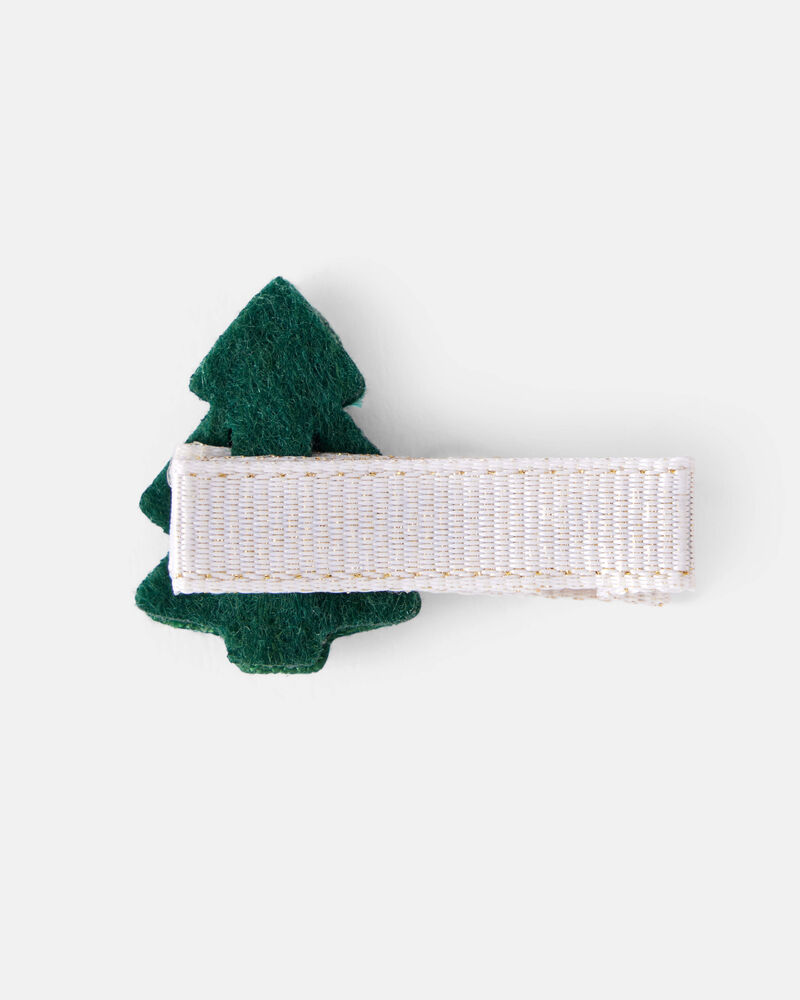 Baby Girl 3-Piece Bow Hairbands & Clips - Red/Green, image 2 of 2 slides