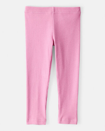 Tout-petit fille - Legging extensible à enfiler en tricot côtelé de coton – Mauve, 