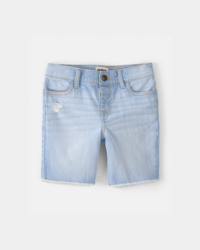 Filles - Short en denim effiloch&eacute; - D&eacute;lav&eacute; clair, image 1 sur 3 diapositives