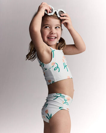 Tout-petit fille - Tankini &agrave; imprim&eacute; floral - Vert clair, 