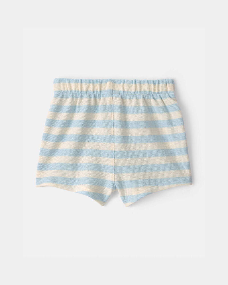 B&eacute;b&eacute; - Short &agrave; rayures avec cordon de serrage - Bleu/Ivoire, image 2 sur 3 diapositives