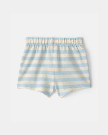 Baby Stripe Drawstring Shorts - Blue/Ivory, 