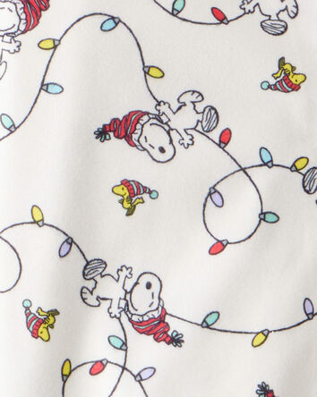 Jeune - Pyjamas en polaire &agrave; manches longues, coupe ample, en deux pi&egrave;ces avec imprim&eacute; Snoopy de Peanuts - Blanc, 
