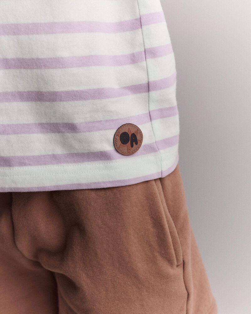 Toddler Relaxed Tee in Stripes- Blue/Purple, image 6 of 6 slides