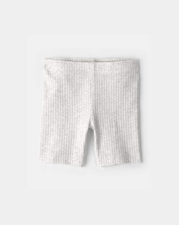 Toddler Girl Rib Bike Shorts - Grey, 