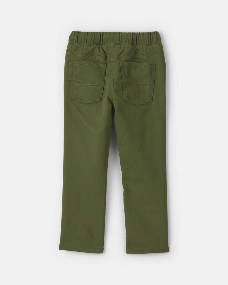 Toddler Boy Pull-On Pants - Olive Green, image 2 of 4 slides