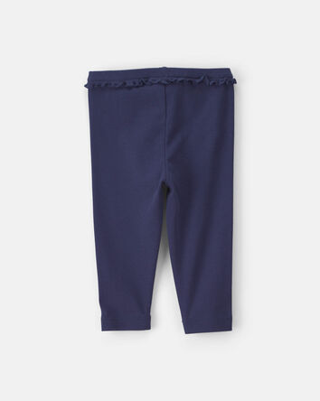 Baby Girl 2-Pack Cotton Pull-On Pants - Pink/Navy Blue, 