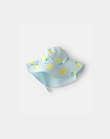 Baby Girl Reversible Lemon Swim Hat - Blue, 